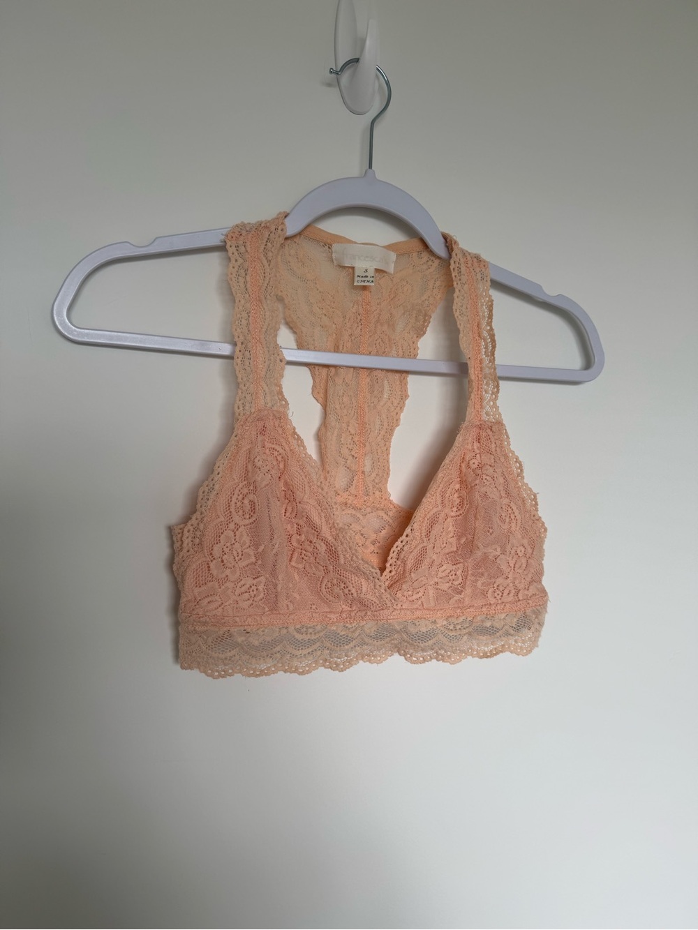 Francesca’s Lace Racerback Bralette - Peach